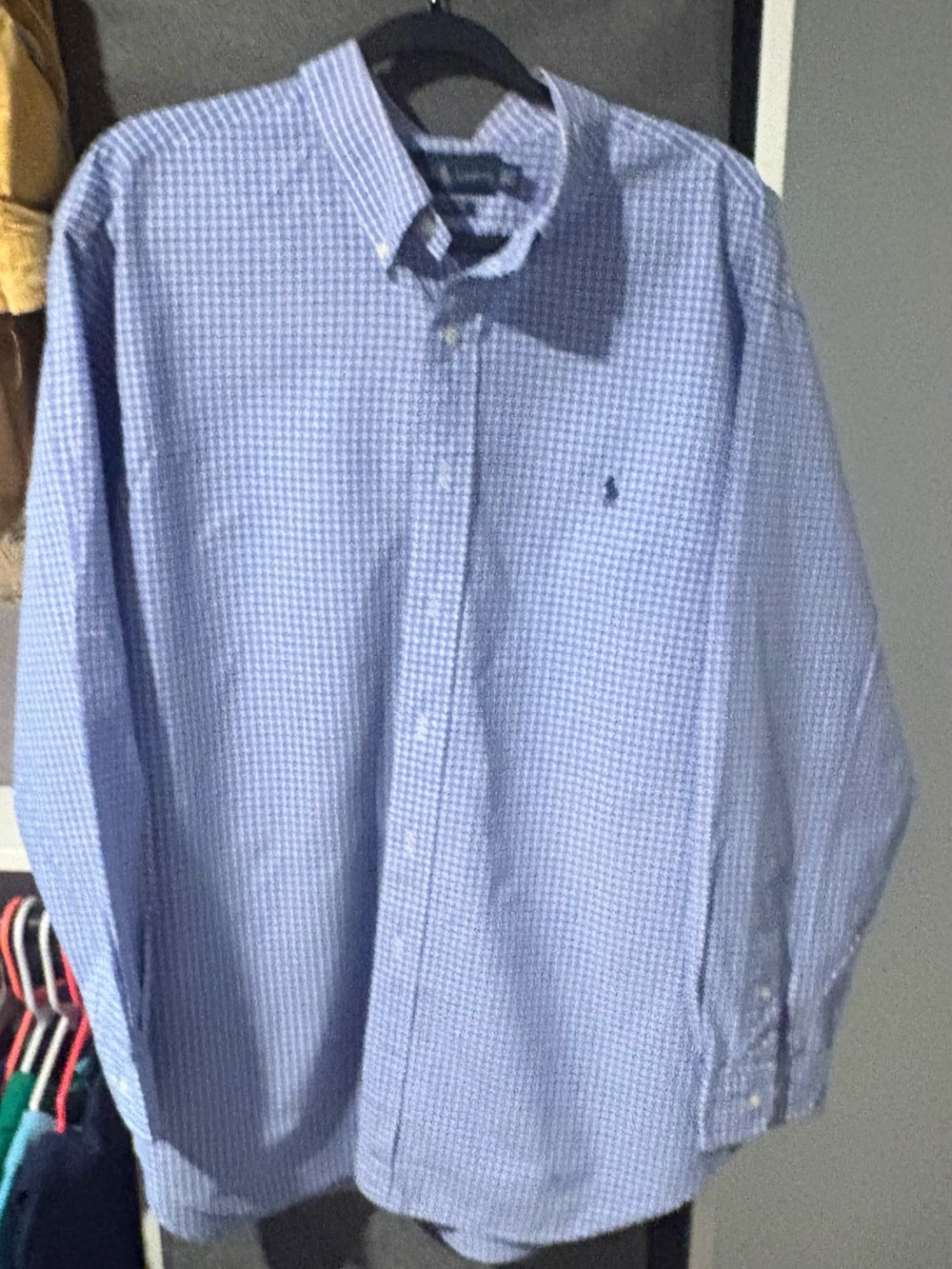 Ralph Lauren Light Blue Gingham Button-Down Shirt
